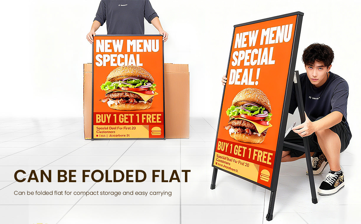 can be folded flat for compact storage and easy carrying