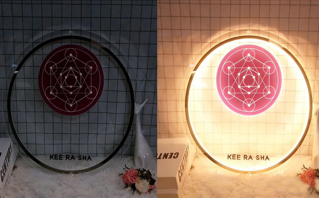 the light on and light off effect of illuminated panel sign