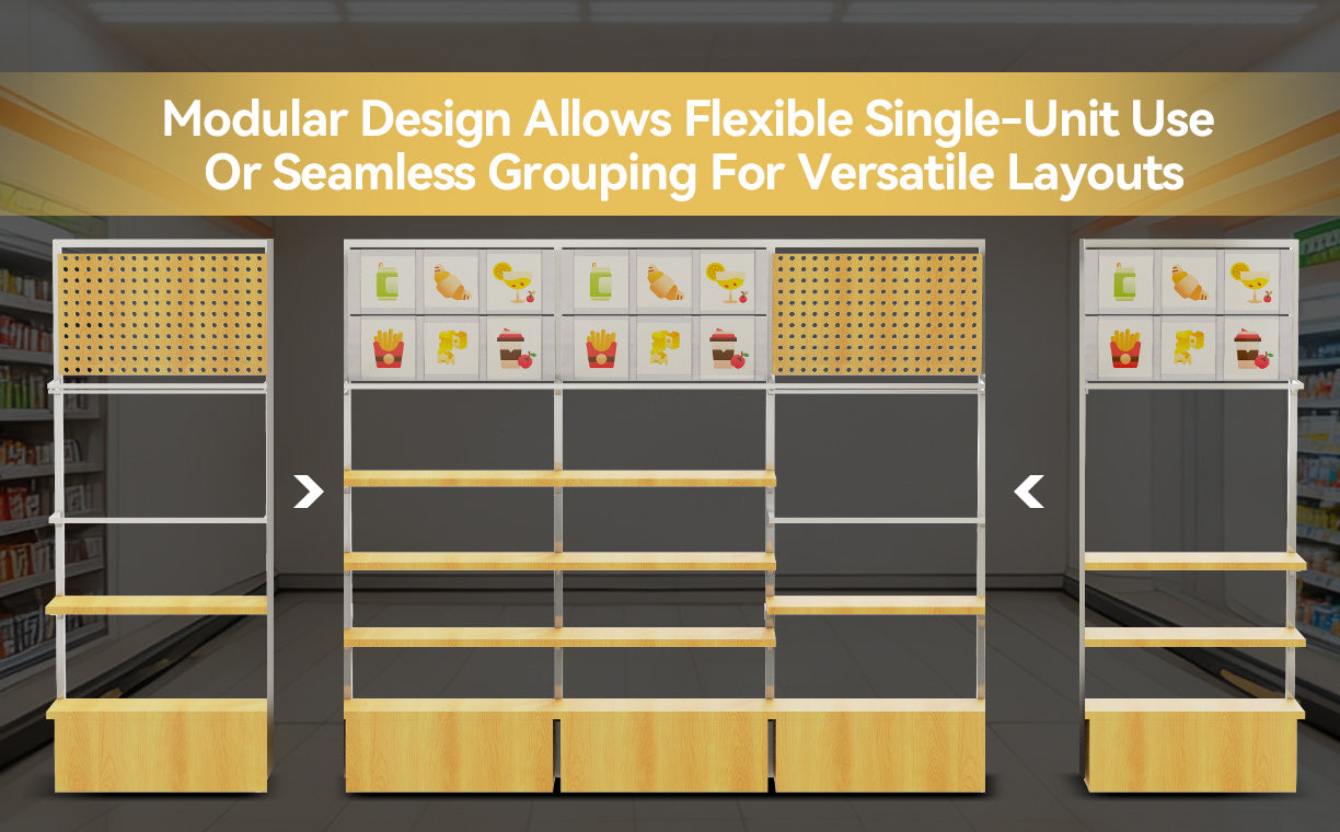 Modular shelving unit with flexible design options