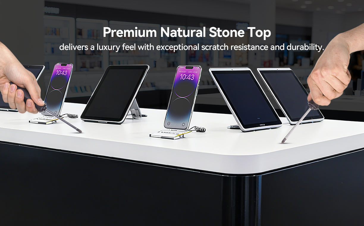 natural stone top featuring scratch resistance and durability