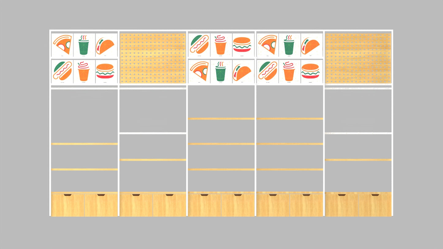 CERES Double-Sided Wood Grain Melamine Wall Shelf - Retail Display for Supermarket & Convenience Store