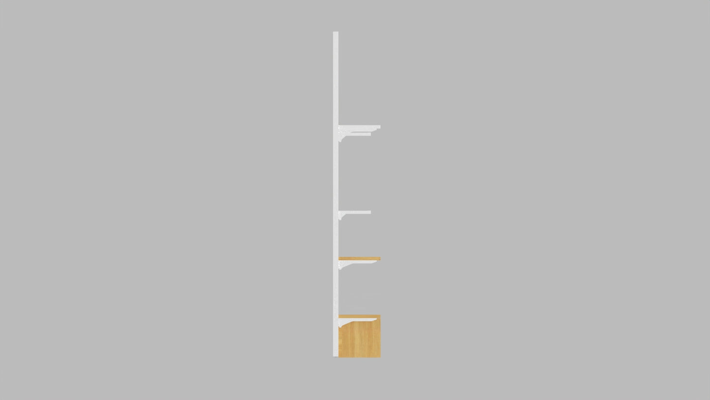 CERES Double-Sided Wood Grain Melamine Wall Shelf - Retail Display for Supermarket & Convenience Store