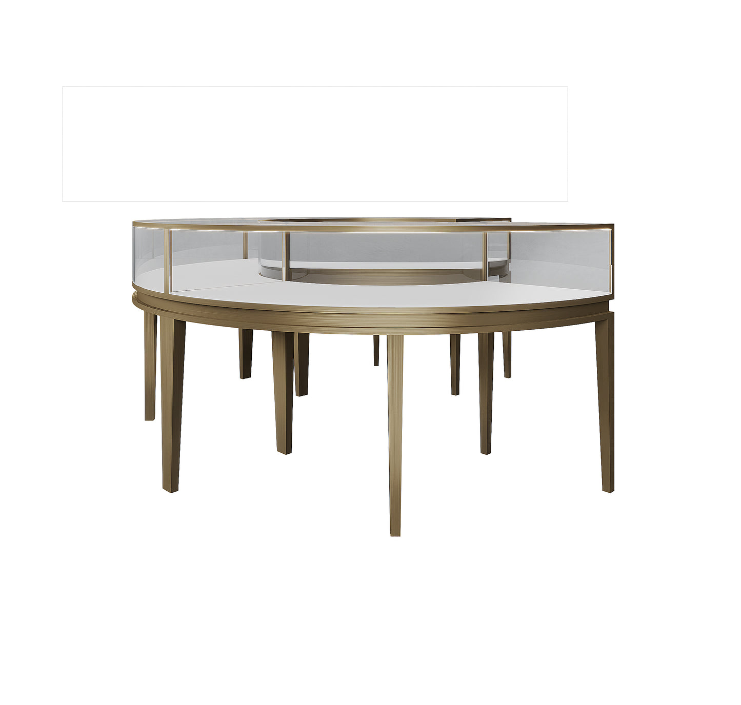 CERES Premium Tempered Glass Round Showcase - Jewelry & Watch Display Counter for High-End Stores