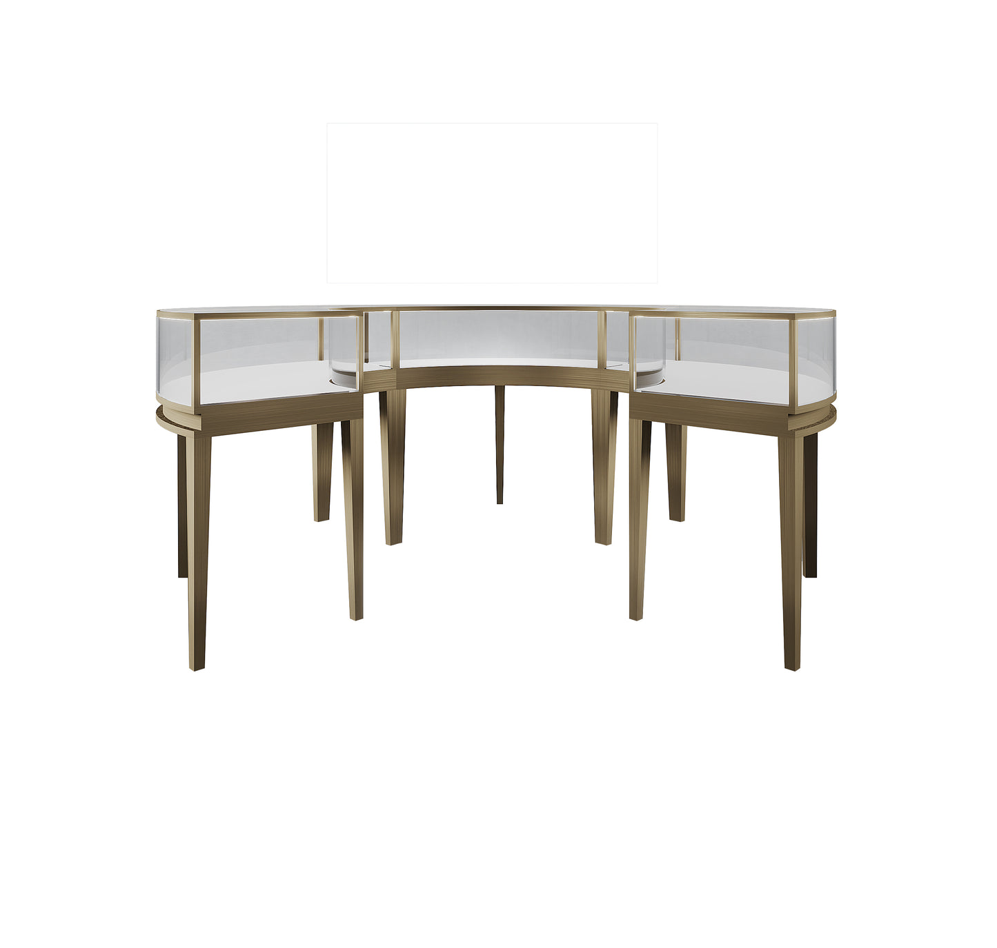 CERES Premium Tempered Glass Round Showcase - Jewelry & Watch Display Counter for High-End Stores