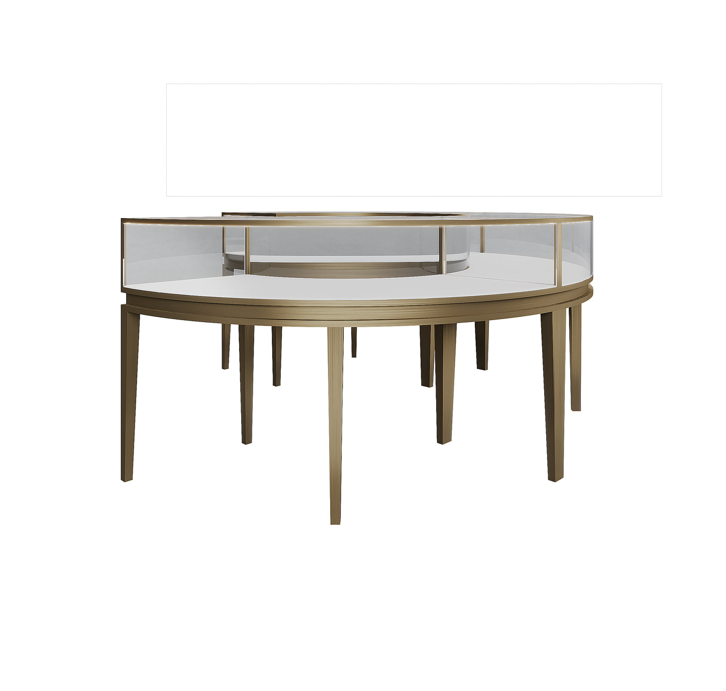 CERES Premium Tempered Glass Round Showcase - Jewelry & Watch Display Counter for High-End Stores