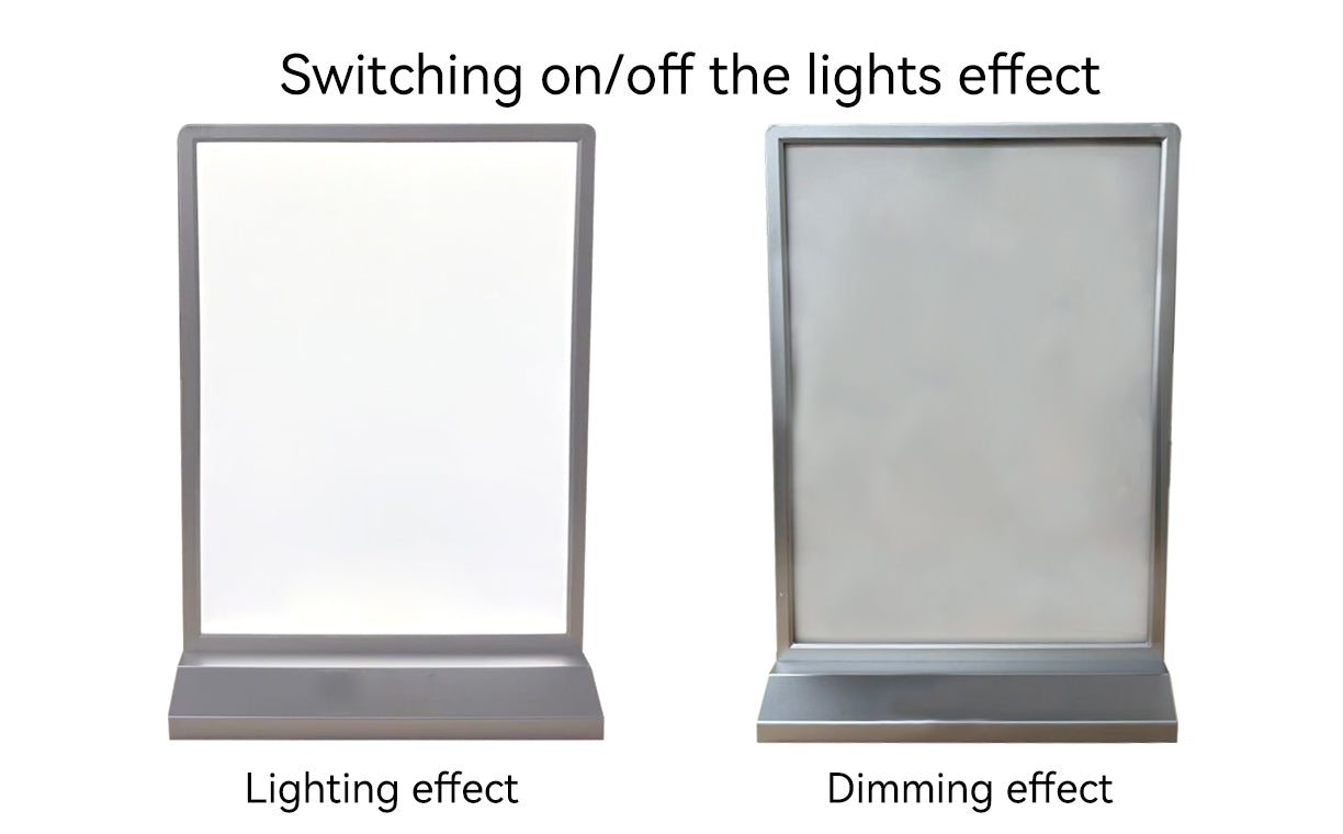 The comparison of the lighting effect of the desktop light box switch shows that the light is bright and uniform.