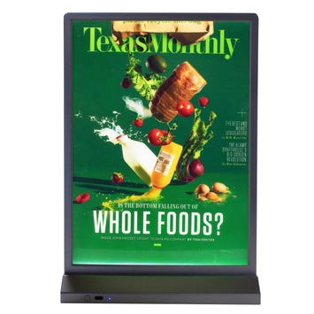 rechargeable desktop double-sided LED light box display for retail and counter