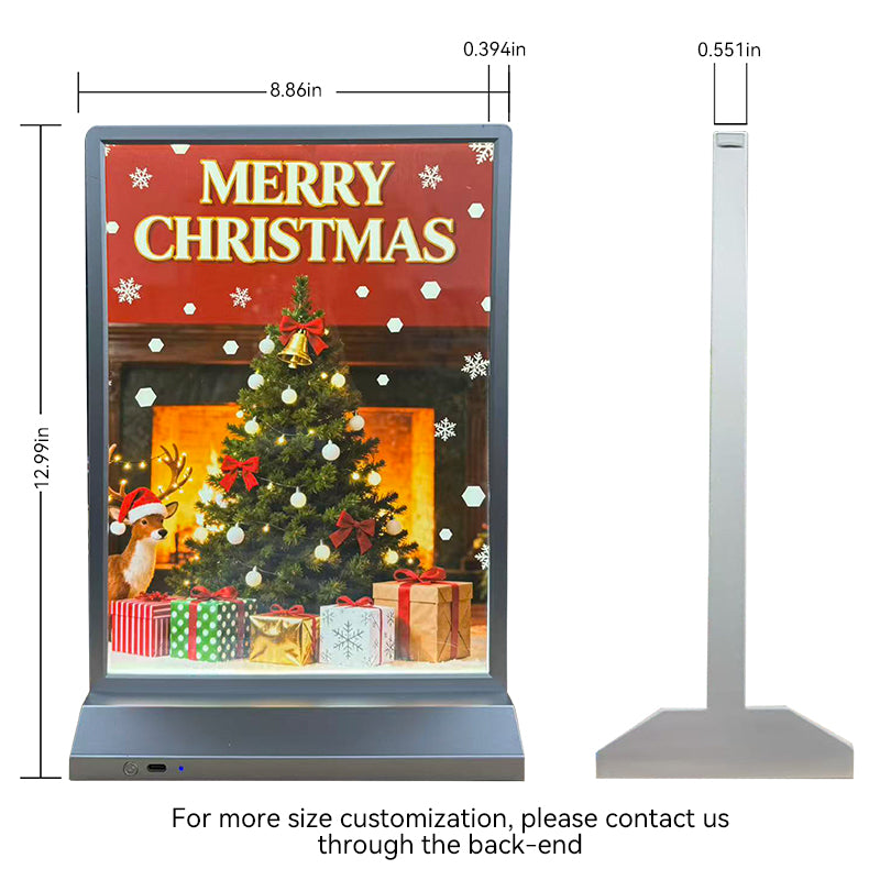 a4 size of rechargeable desktop LED light box showing slim profile