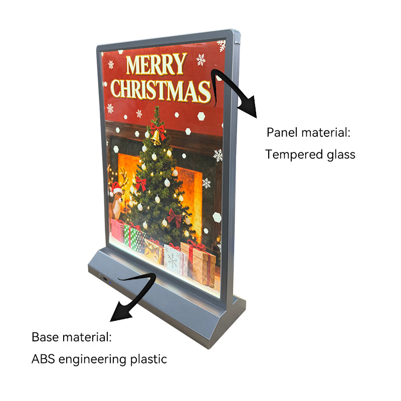 main material of rechargeable desktop LED light box showing good quality