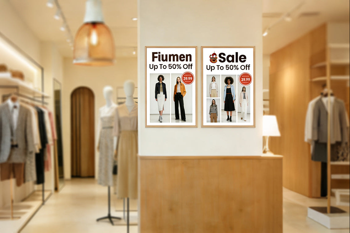ultra-thin led light boxes used in fashion shop with promotions