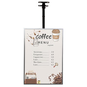 top-hanging LED display light box sign with slim metal frame for indoor menu and advertising