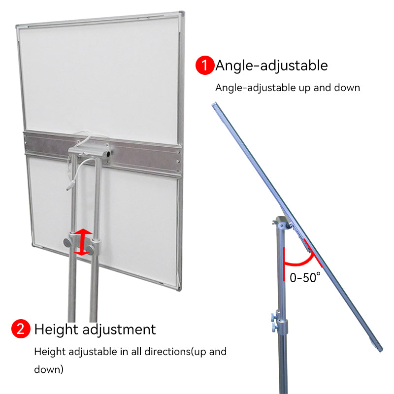 Angle and height adjustable standing light box