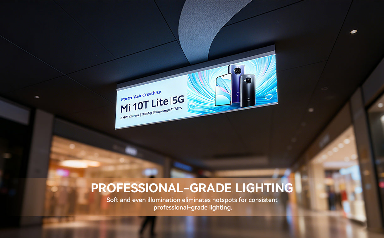 ceiling hanging light box featuring soft and even illumination