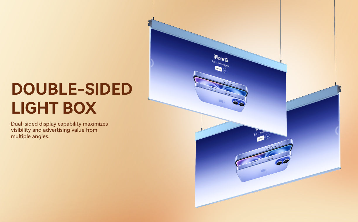 Double-sided display capability maximizes visibility and advertising value from multiple angles
