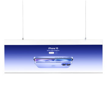 ceiling hanging double-sided LED light box sign for indoor retail and aisle advertising
