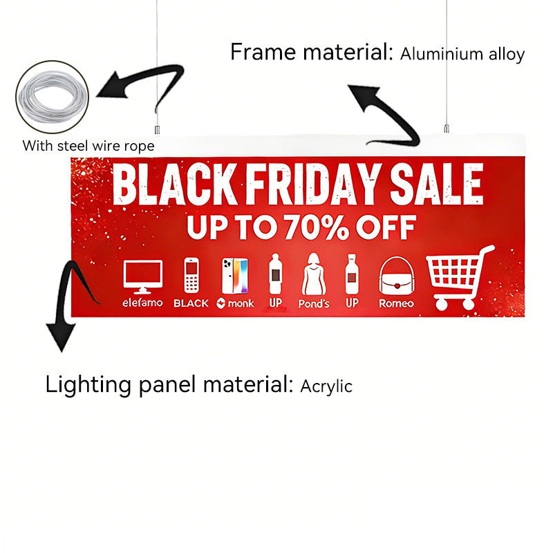 major material information of ceiling hanging double-sided LED light box