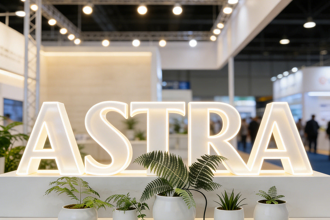 The mini led illuminated letters at the exhibition venue