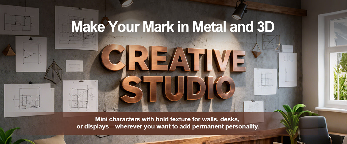 mini characters with bold texture for walls, desks or display