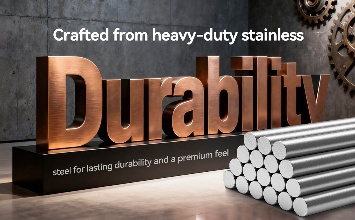 crafted from heavy-duty stainless steel for lasting durability