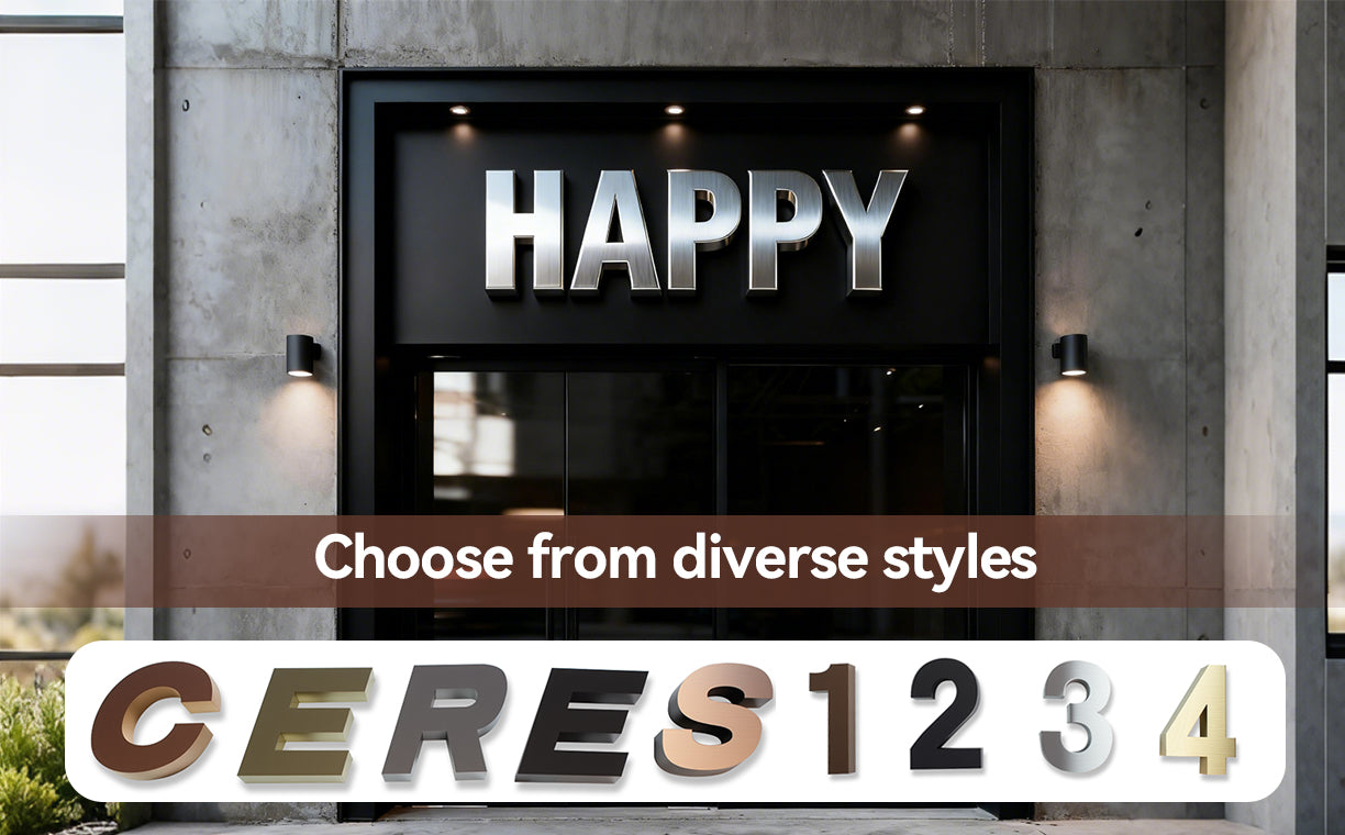 Choose from diverse styles and finishes to create playful combinations of numbers and letters.