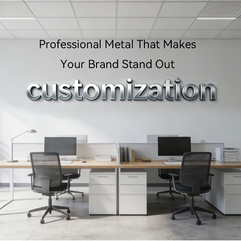 custom 3D metal sign used in interior decor to enhance aesthetic and brand presence
