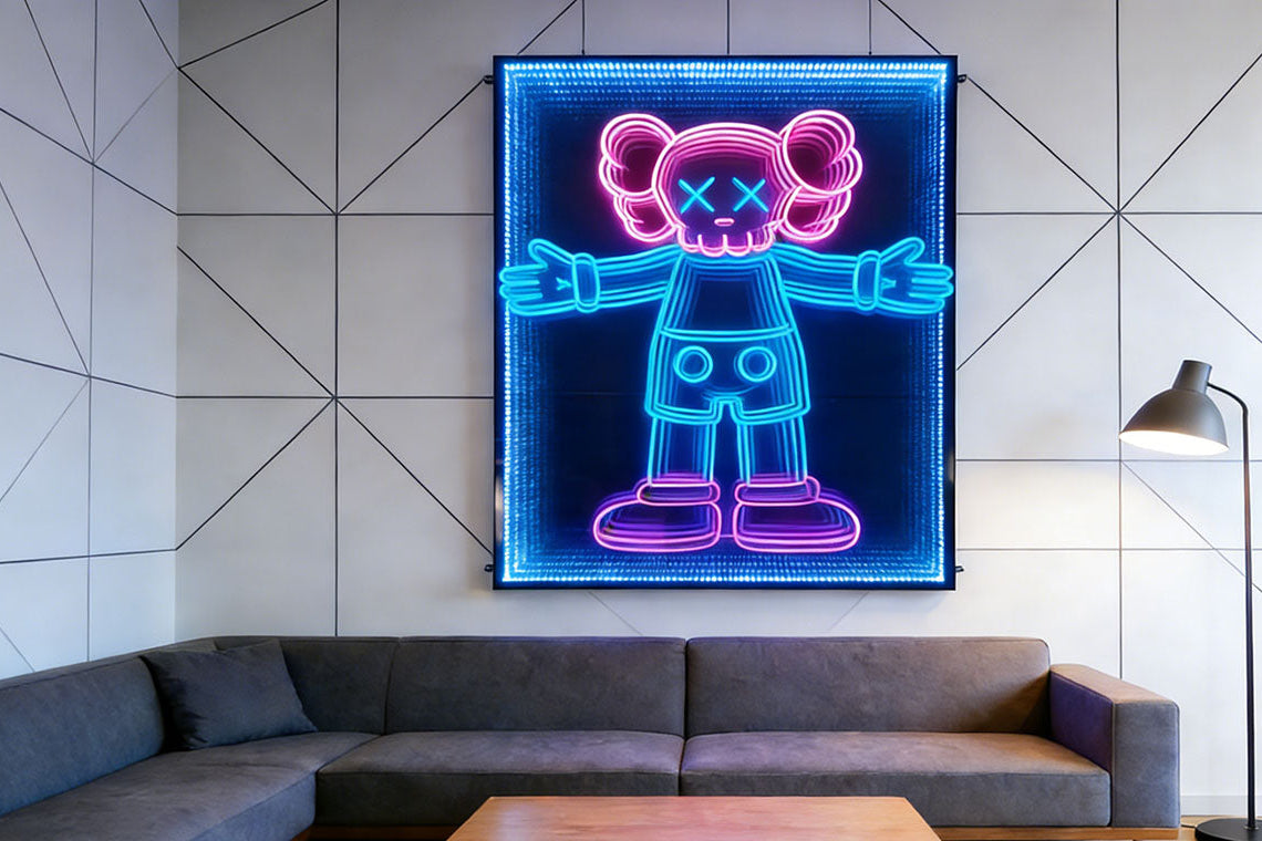 The special effect creates a unique atmosphere for the living room.