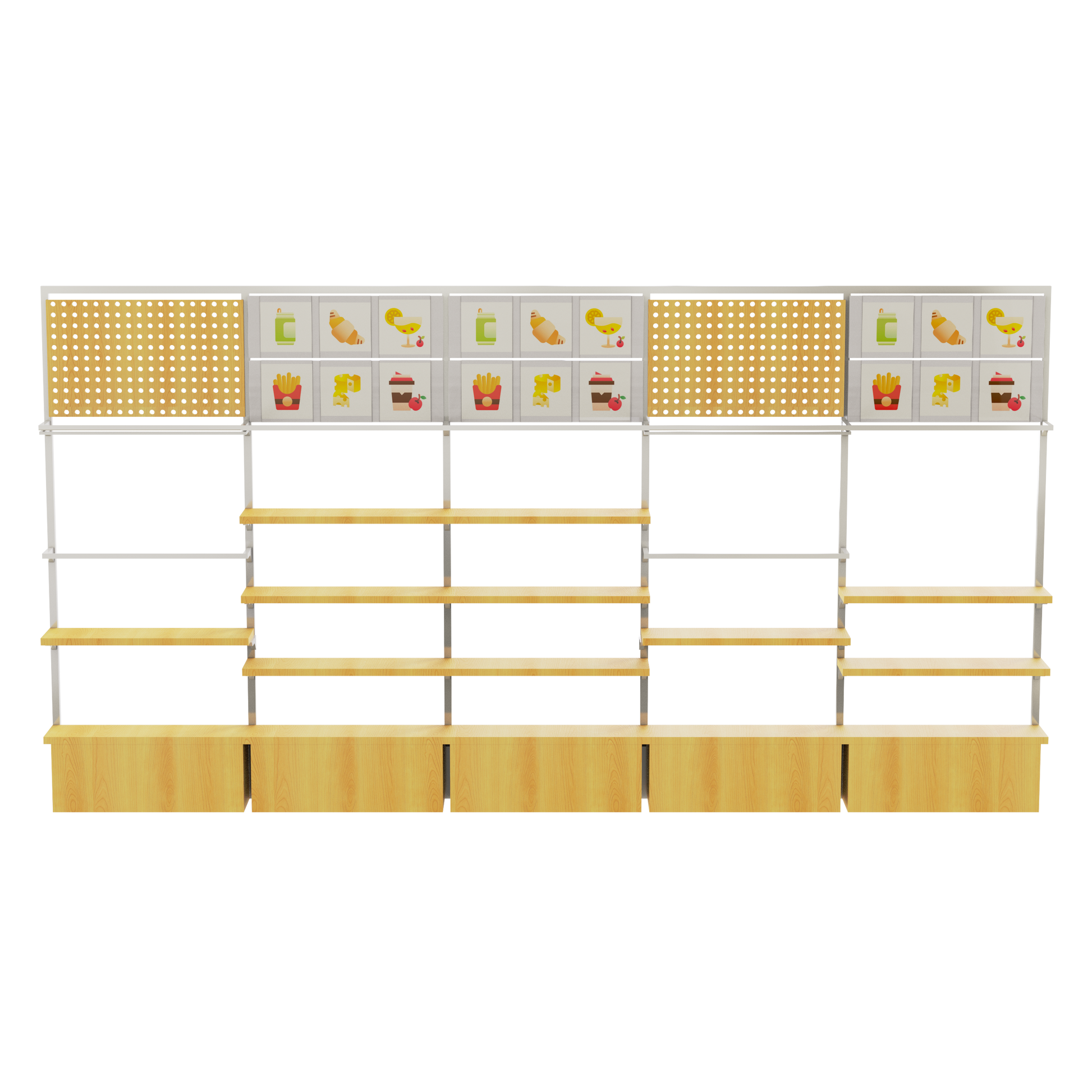 back view of miniso Style Wall-sided Shelves