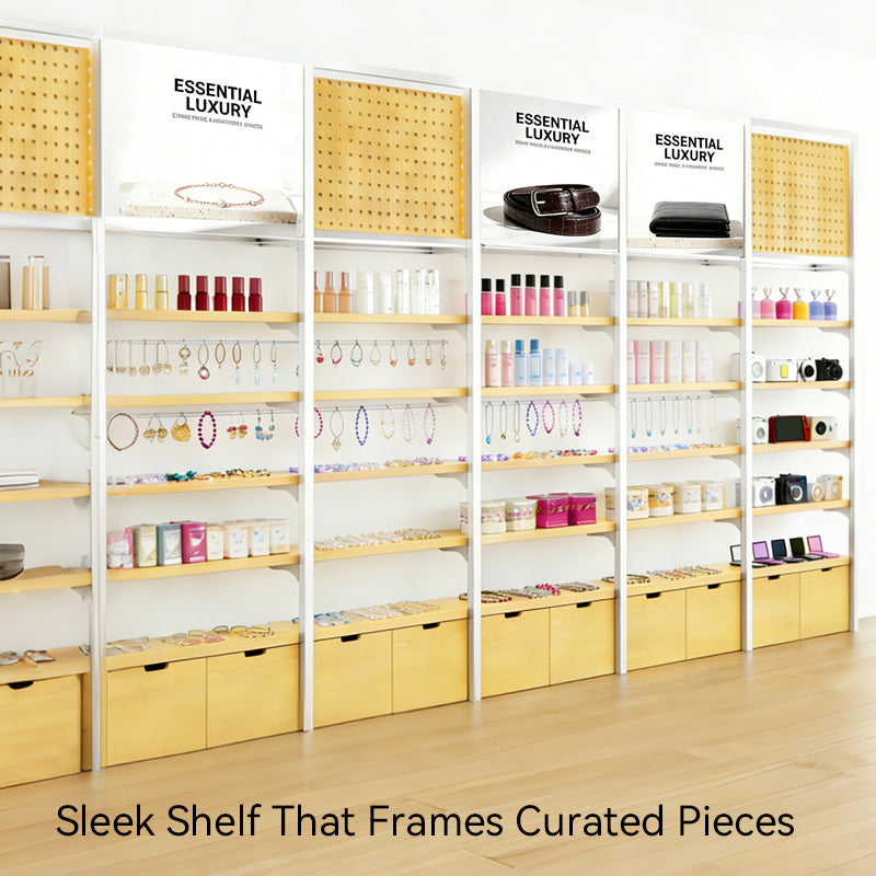 retail wall shelf loaded with products in  aisle showing merchandising use case
