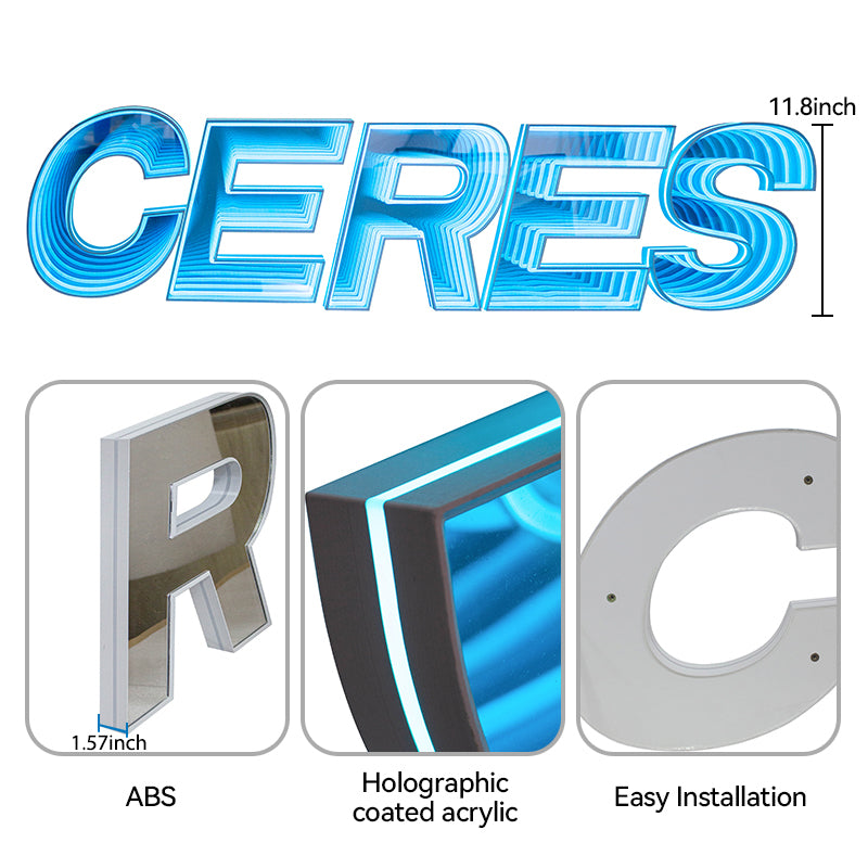 CERES Infinity Mirror LED Illuminated Letters (Letters & Numbers Available)