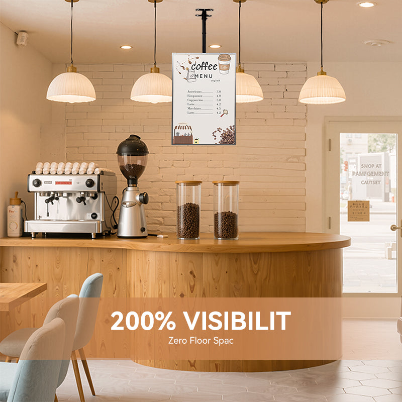 CERES Top-Hanging Menu Board Display Spliced Available Advertising Light Box Sign for Shops - Indoor Use Only