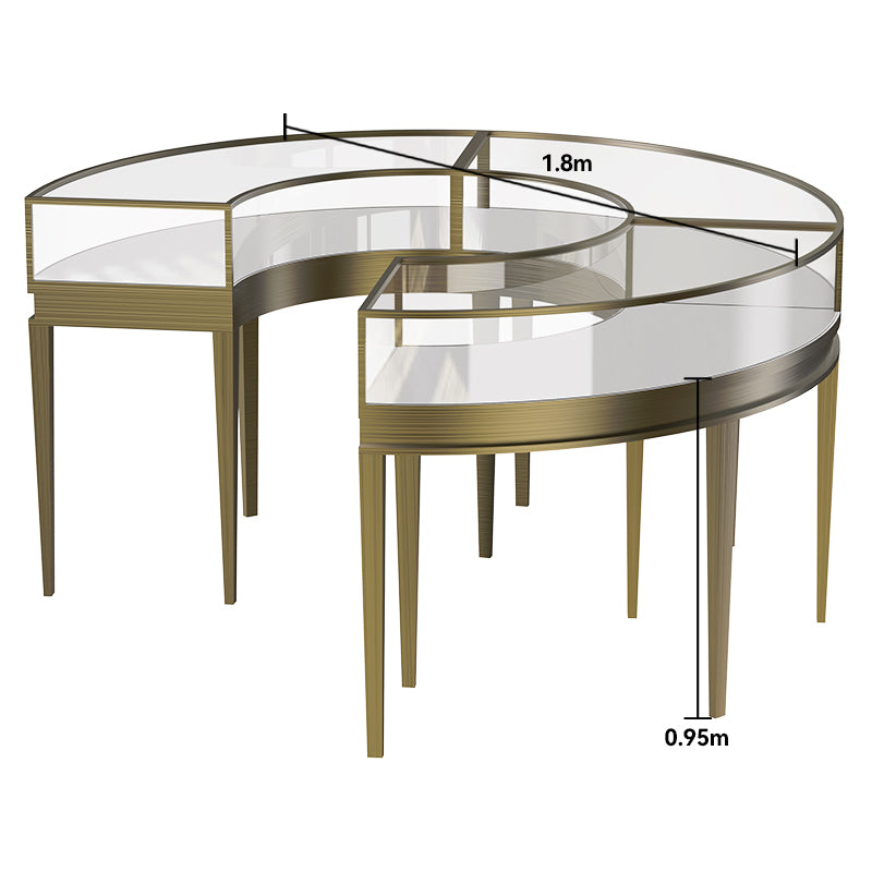 CERES Premium Tempered Glass Round Showcase - Jewelry & Watch Display Counter for High-End Stores