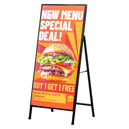 CERES Indoor Use Only -Black Floor-standing Display Vertical Poster  Board Advertising Light Box LED Sign for Shops