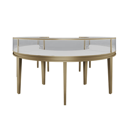 CERES Premium Tempered Glass Round Showcase - Jewelry & Watch Display Counter for High-End Stores