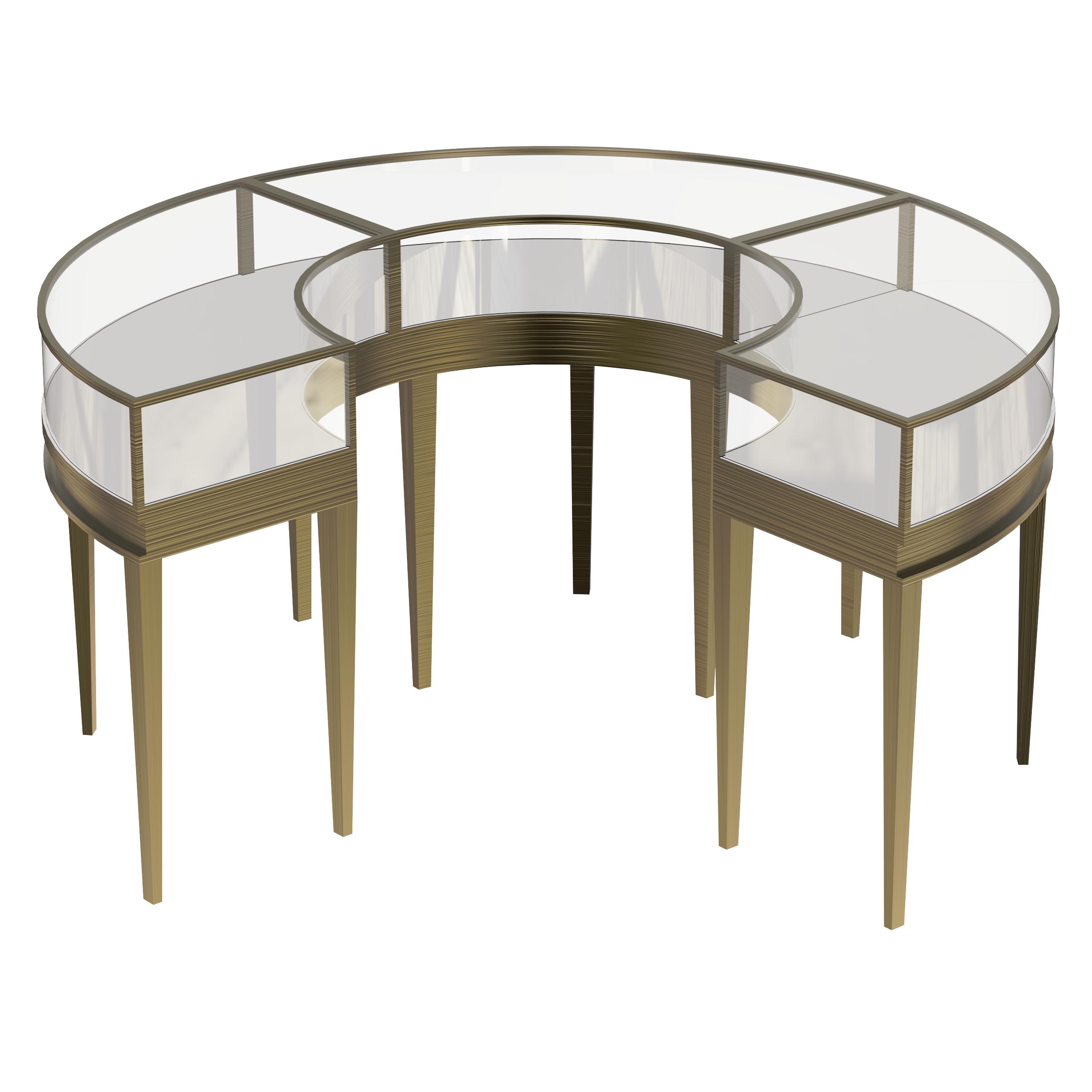 CERES Premium Tempered Glass Round Showcase - Jewelry & Watch Display Counter for High-End Stores