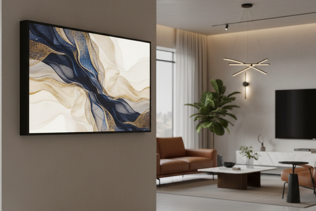 Fabric LED Light Box in enriched premium showroom